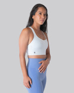 Strappy back sports bra (White)