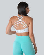 Strappy back sports bra (White)